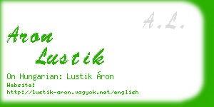 aron lustik business card